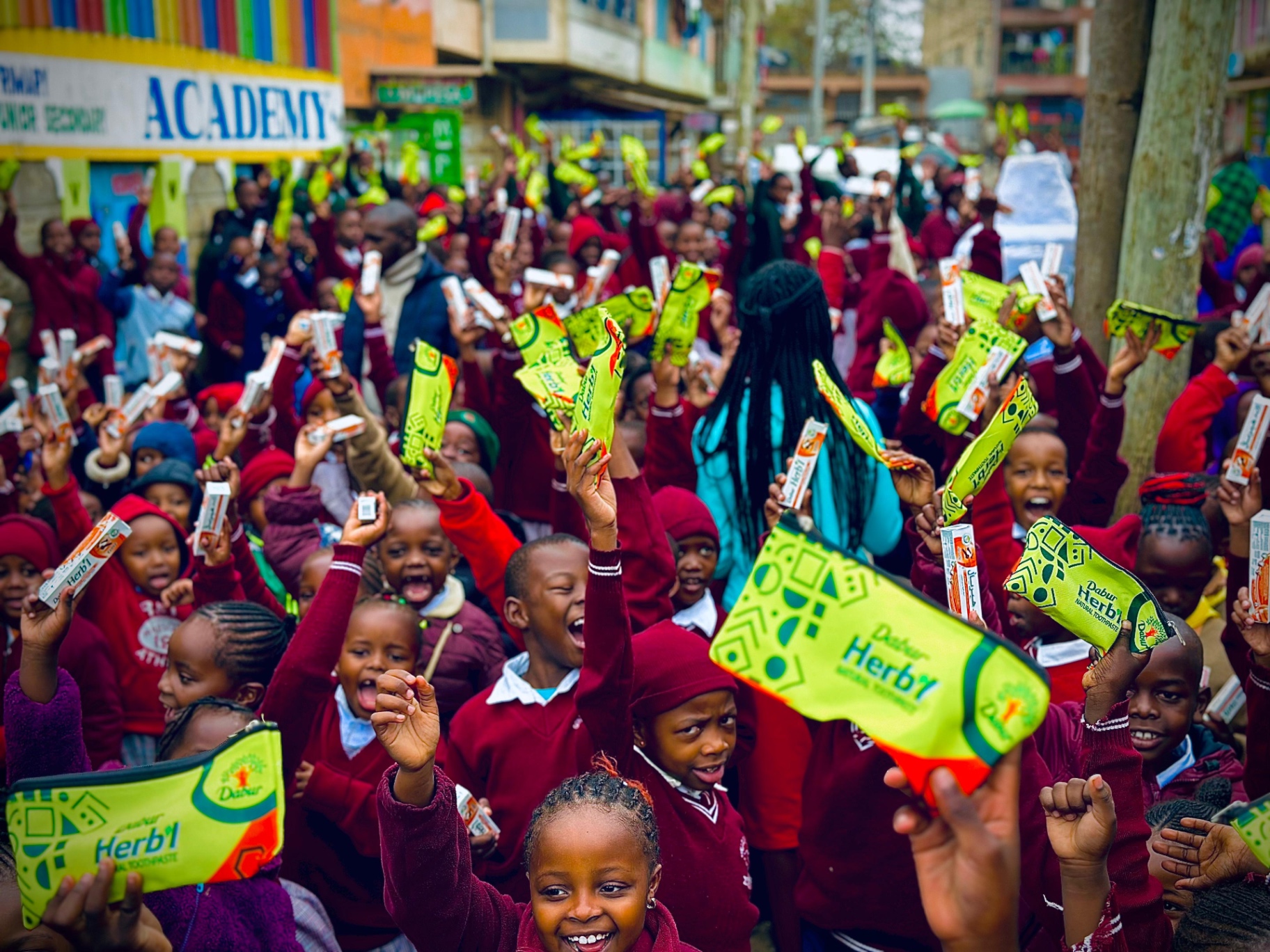 Pupils celebrating